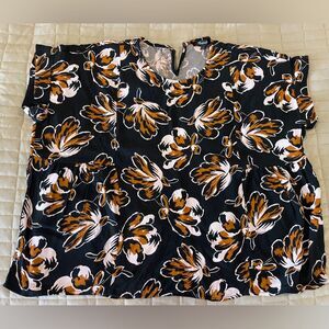 Host Pick-MADEWELL Duskblossom Shirred Floral Short Sleeve Top Size Small